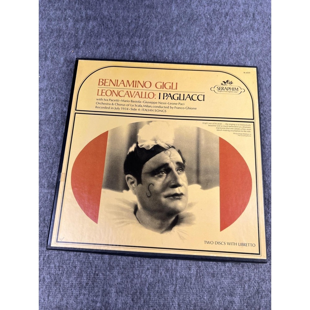 Beniamino Gigli Leoncavallo I Pagliacci 2xLP Vinyl Seraphim Opera IB-6009 12"